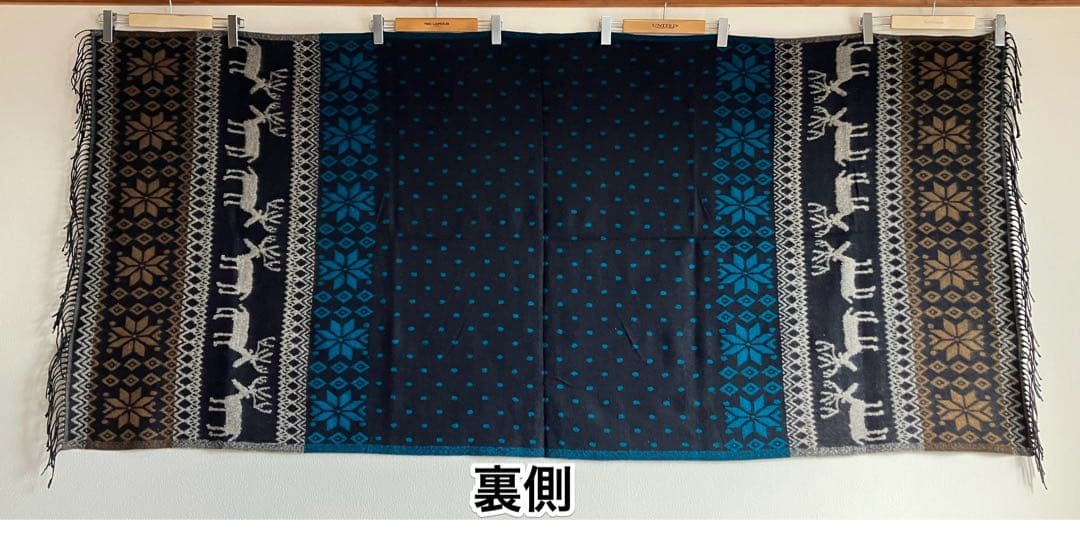 新品 極暖 ウール ブランケットキャンプ アウトドア 膝掛け 防寒 鹿柄