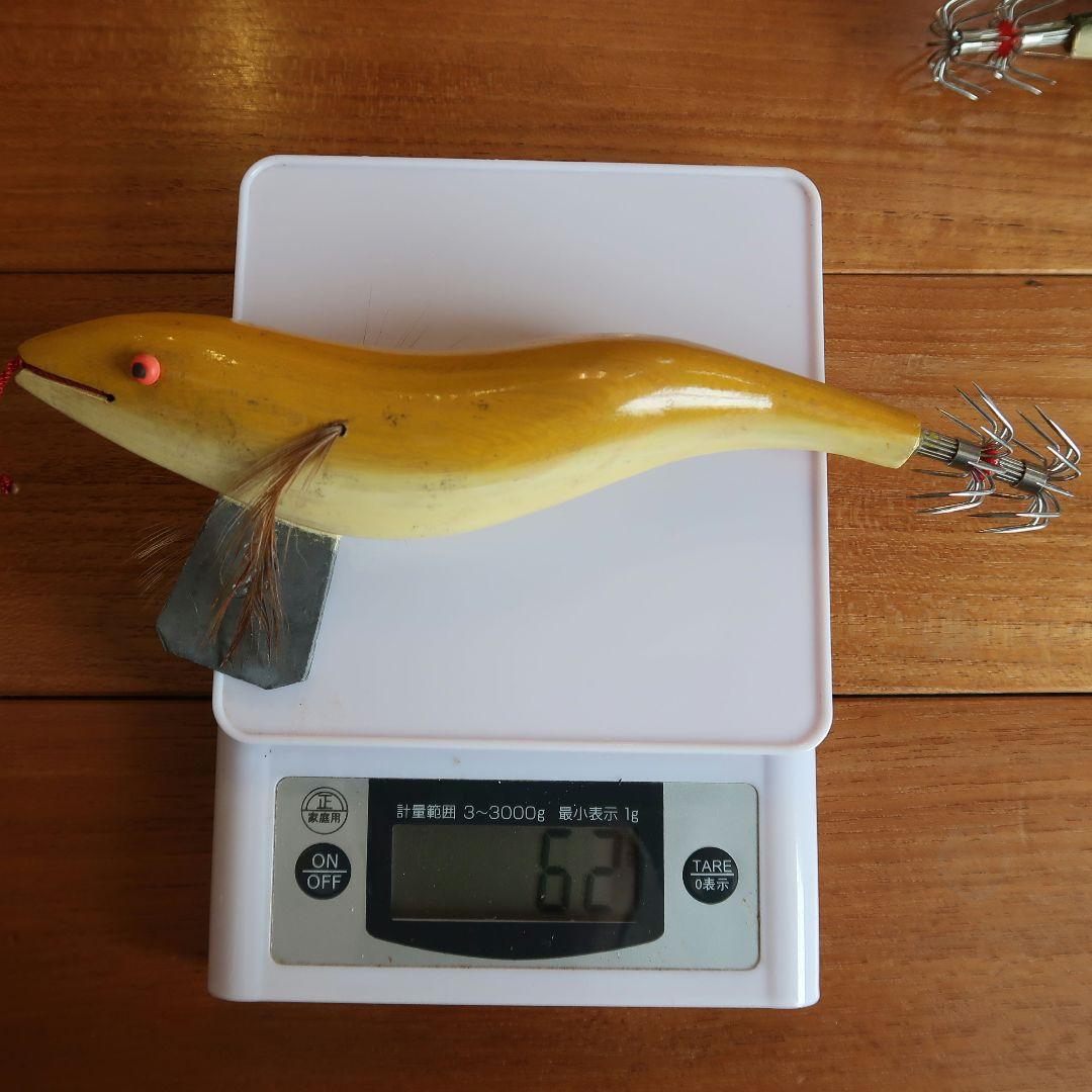 キ*ト様 木製　曳き型エギ　ひきがたエギ　餌木5個セット　ハマダ