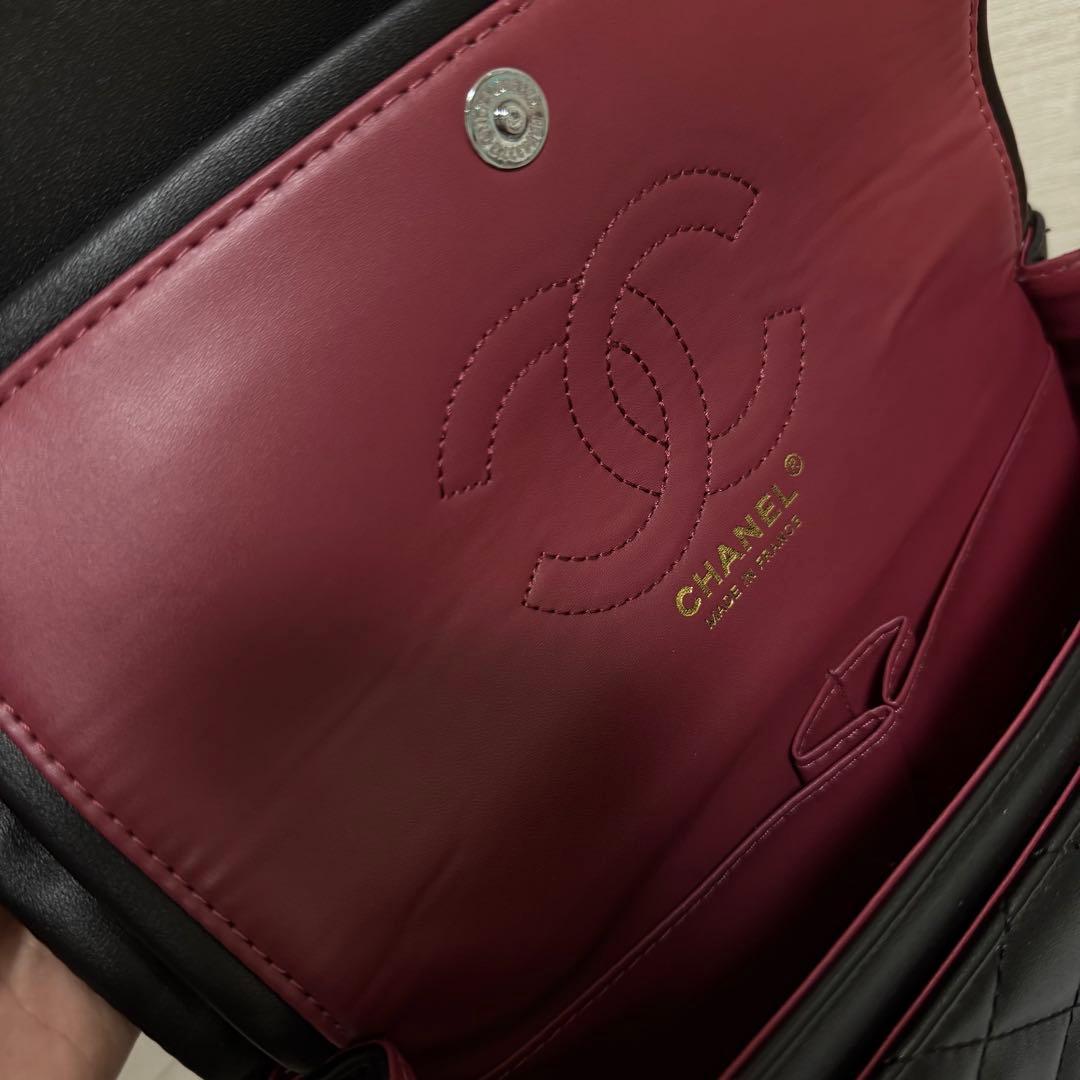 CHANEL シルバー金具 ブラック キルティングバッグ VIPギフトノベルティ