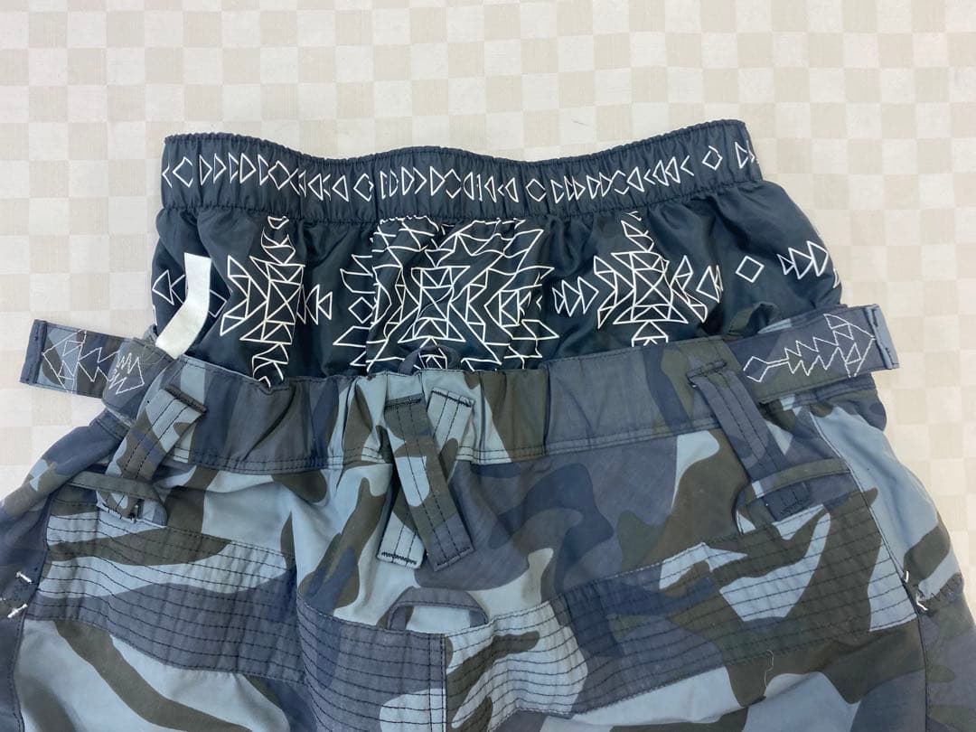 e1242☆DESCENTE スノーウエア上下セット L/M カモフラージュ