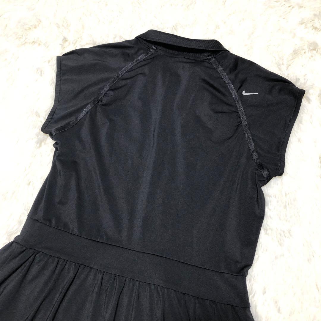 【美品】ナイキゴルフ フリルワンピース ストレッチ ブラック L