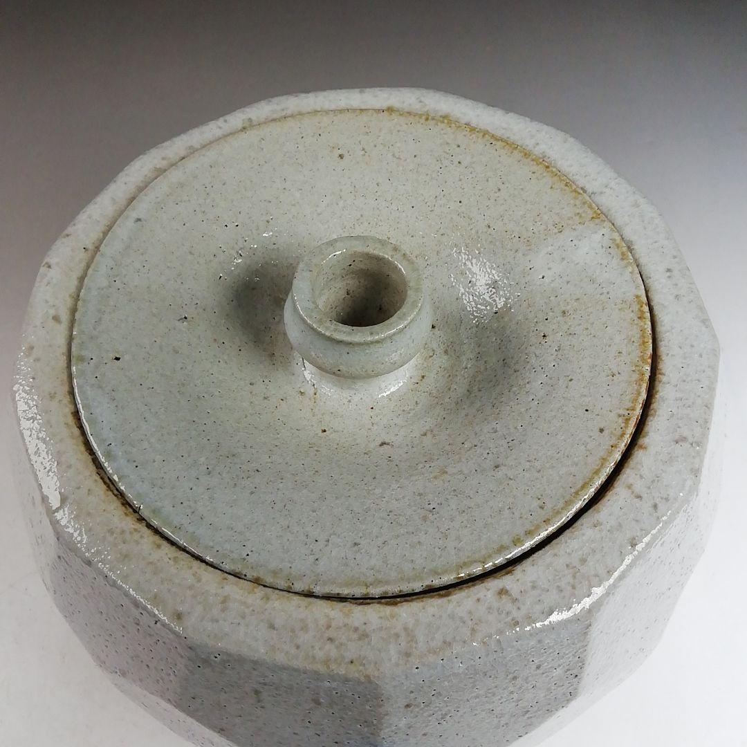 Ｗ３３０　水指　『益子焼』『白釉　水指』『薄田浩司 作』　共箱　茶道具