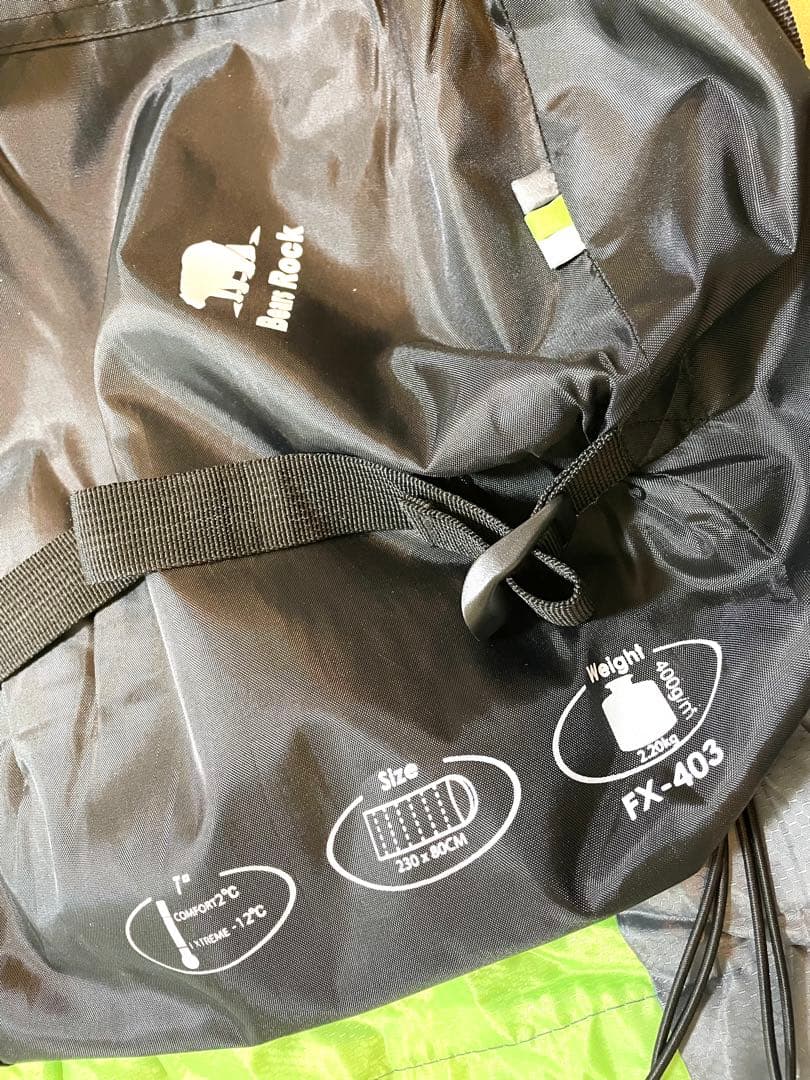 【未使用に近い】Bears Rock FX-403 寝袋 封筒型寝袋 -12℃