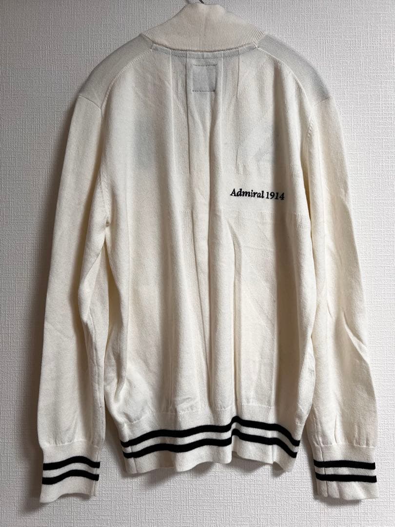 Admiral GOLF フルジップニットジャケット ユニオンジャック 白 L