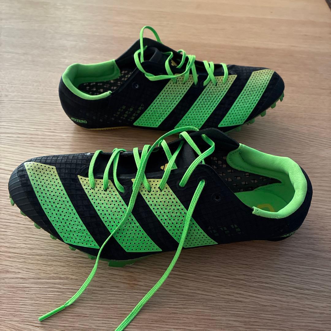 ADIDAS ADIZERO スパイクシューズ ブラック/グリーン