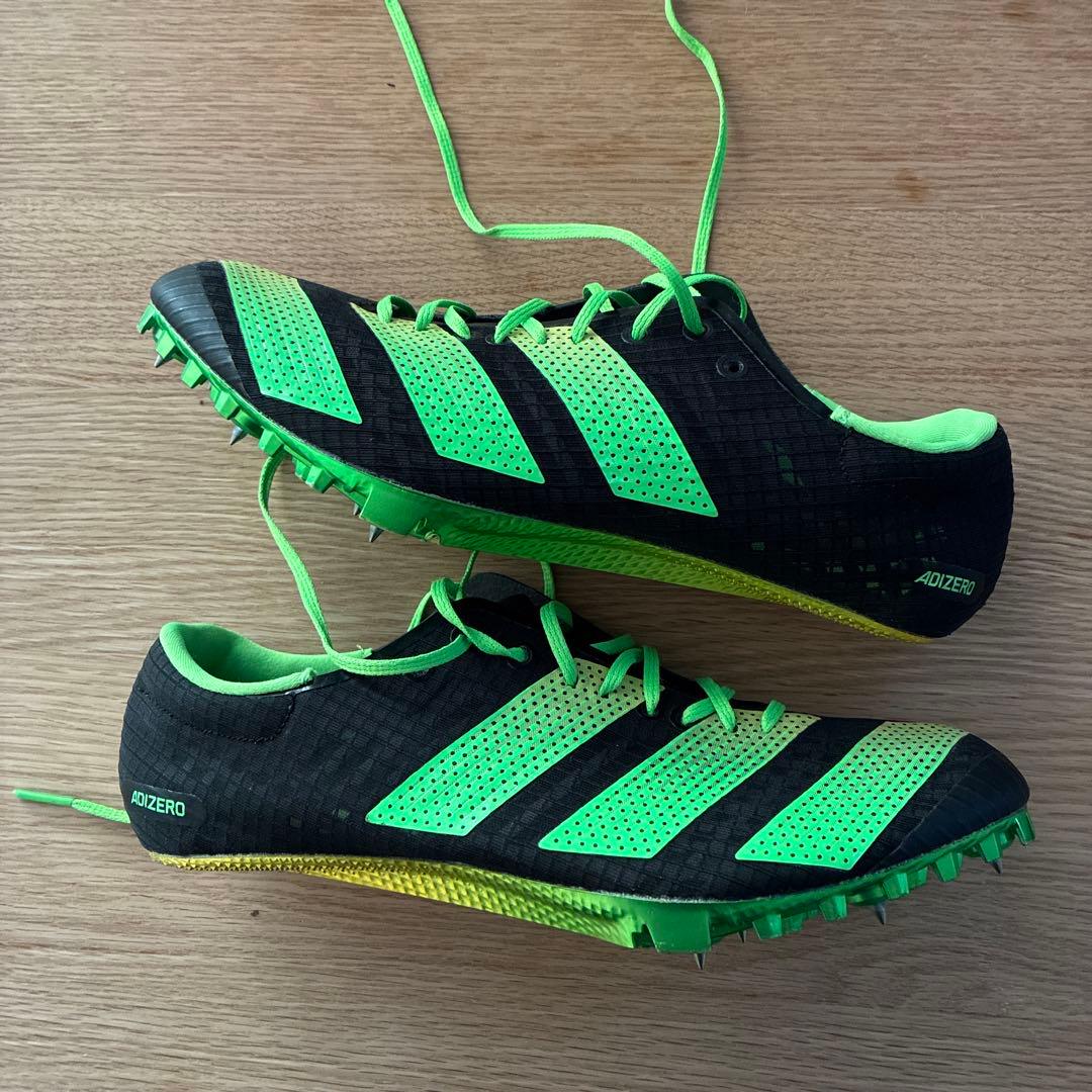 ADIDAS ADIZERO スパイクシューズ ブラック/グリーン