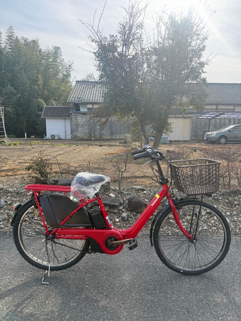 赤 電動アシスト自転車 シティタイプ