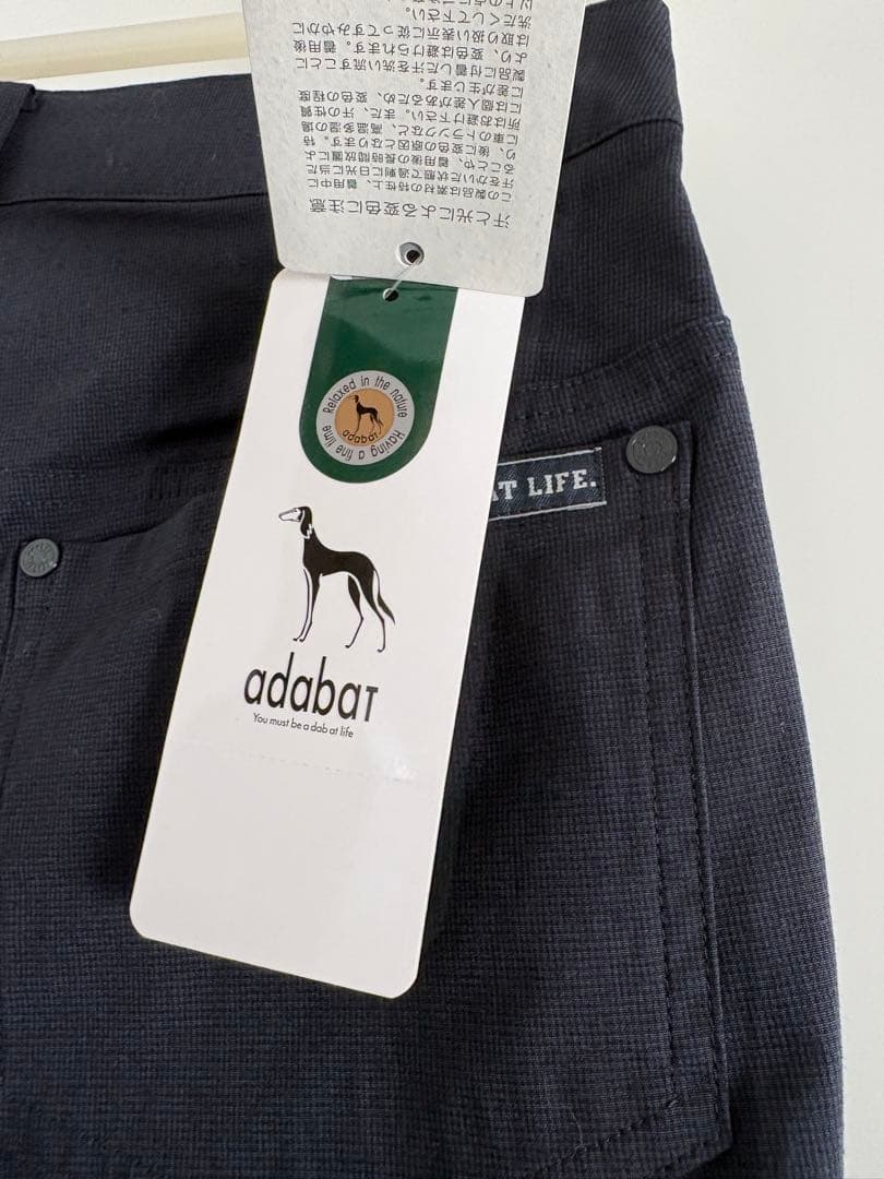 【新品タグ付】アダバット ゴルフパンツ 36(S) 濃紺 ストレッチ ワールド