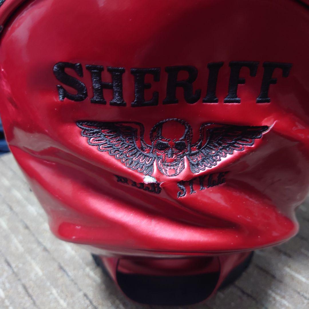 SHERIFF シェリフエナメルキャディバッグ スカルデザイン 赤