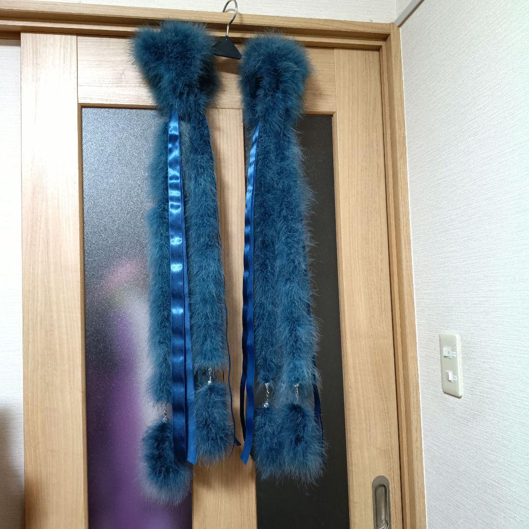 た*こ様 微妙なダークブルーの羽　バングル&フロート&リボンフロート