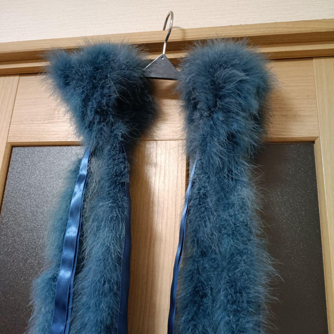 た*こ様 微妙なダークブルーの羽　バングル&フロート&リボンフロート