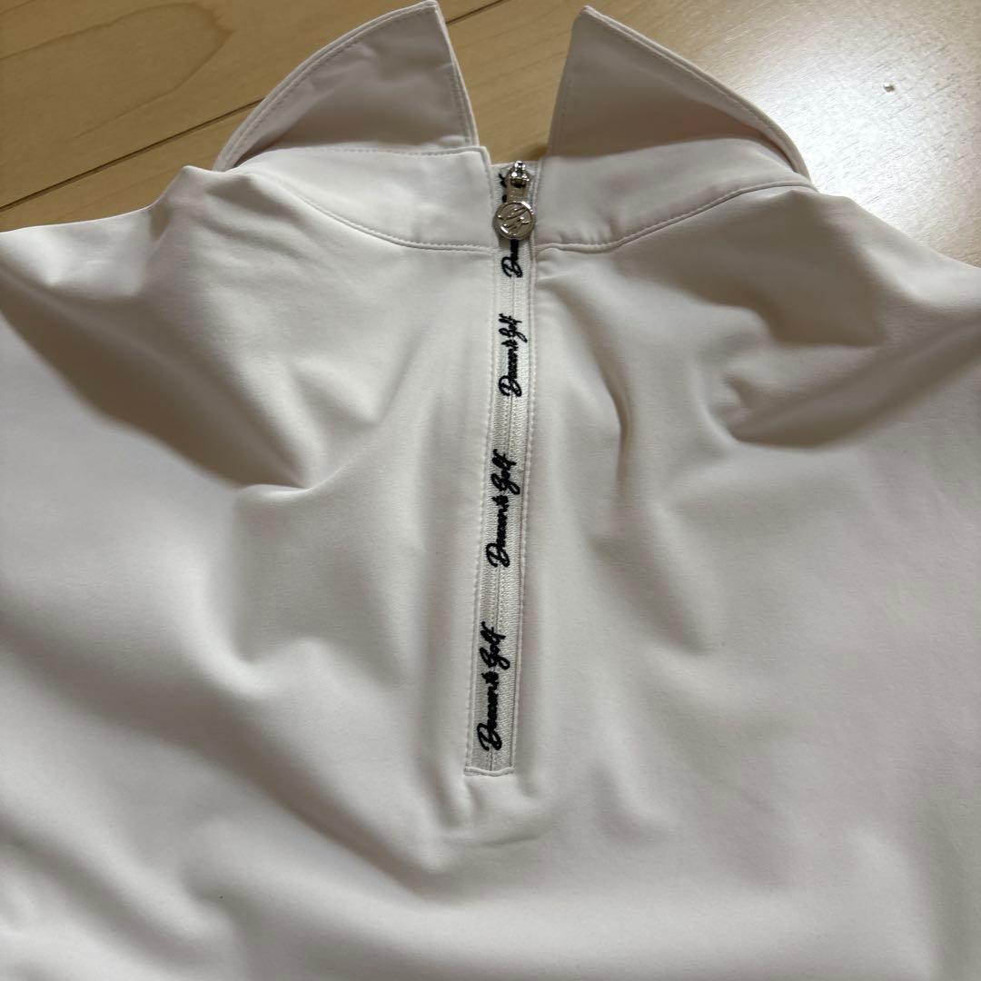 デサント【LUXE】ベアスムースラッフルスリーブシャツ　ホワイト　L