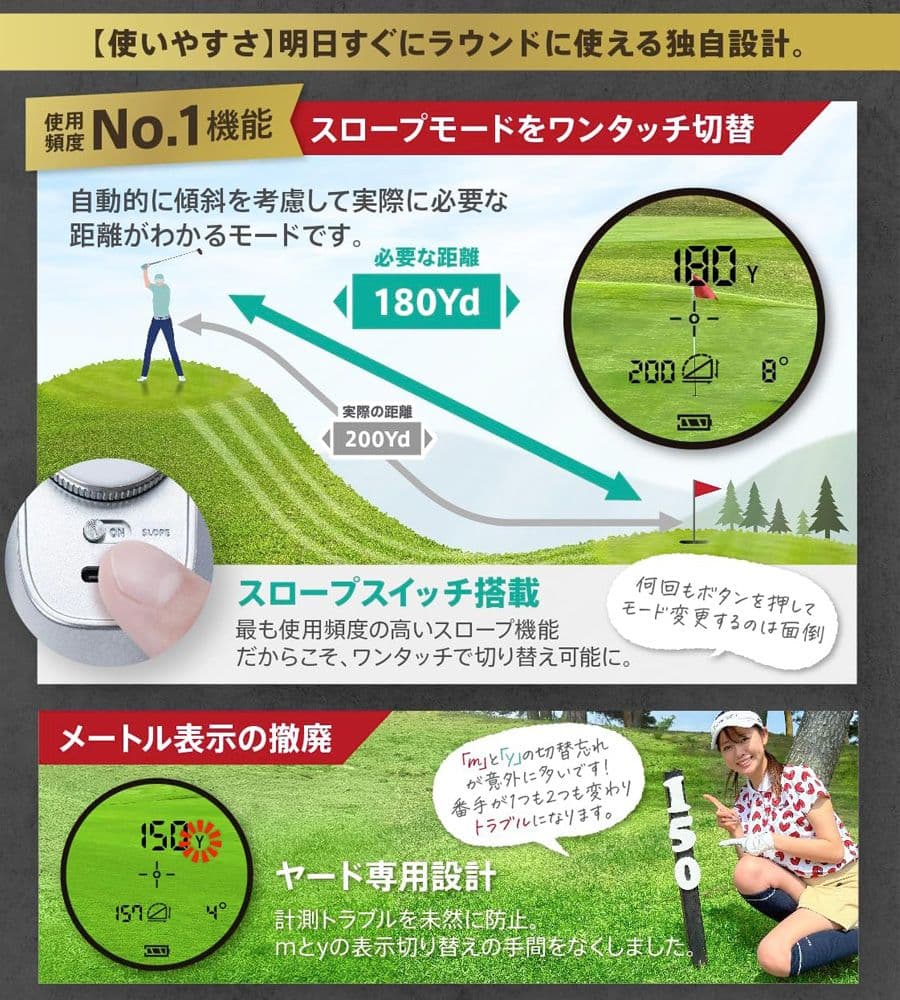 【UUUMゴルフ監修】U-CADDY Pocket Pro ゴルフ用距離計