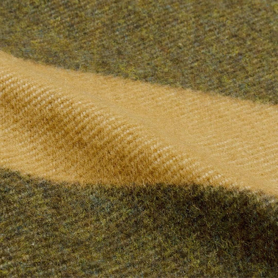 BasShu ウール ブランケット / Border KHAKI