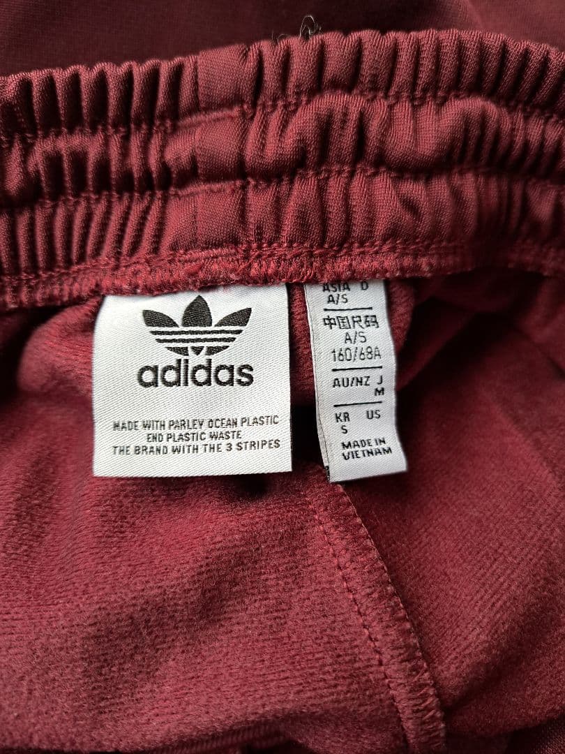 アディダス　adidas トラックパンツ　サイズM　ボルドー　裏起毛