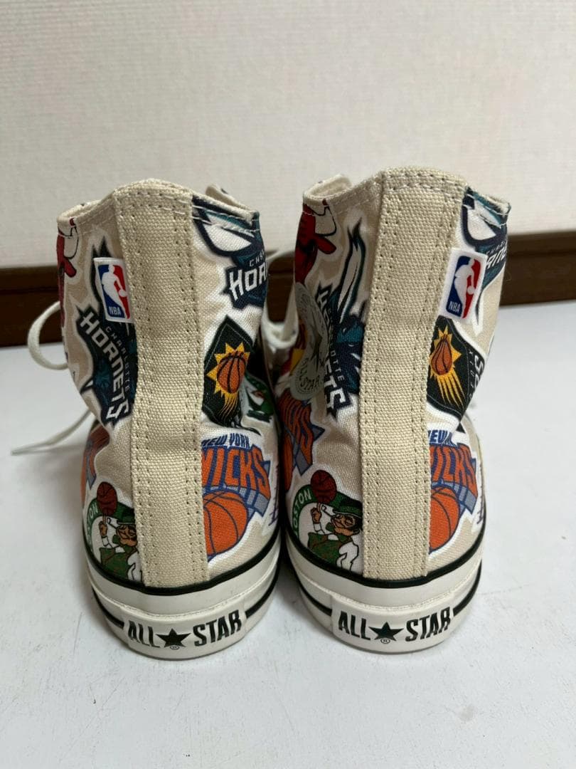 コンバース×NBAコラボスニーカー◆27cm・ハイカット・NBAバスケチームロゴ