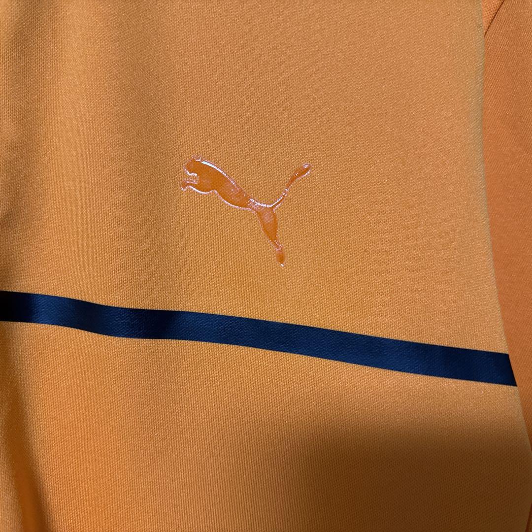 PUMA GOLF プーマゴルフ ロゴ 長袖 ポロシャツ オレンジ L ウェア