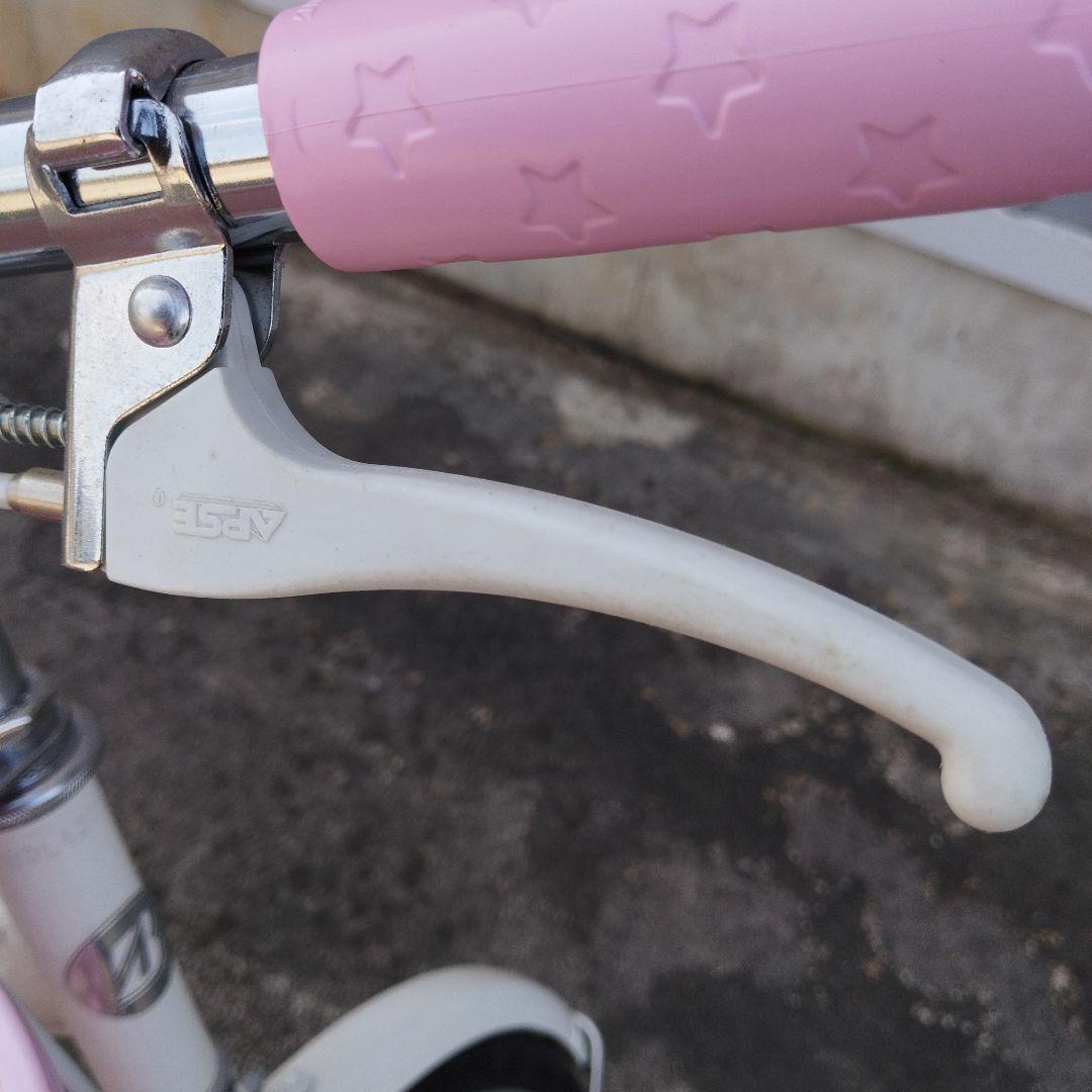 ブリジストン　子供用自転車 ピンク 花柄 前面バスケット付き
