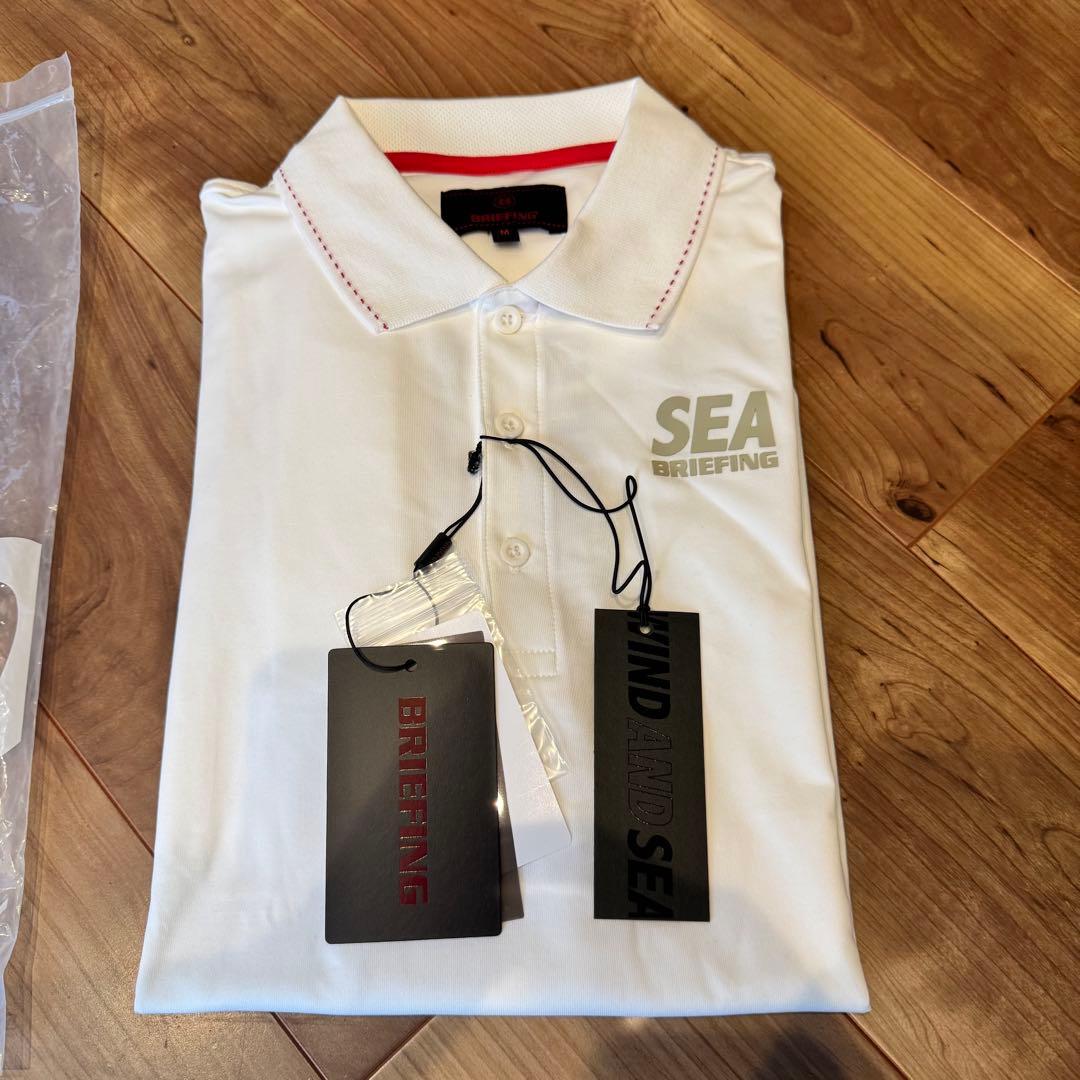 【限定品・新品】BRIEFING×WINDANDSEA ポロシャツ 白 Mサイズ
