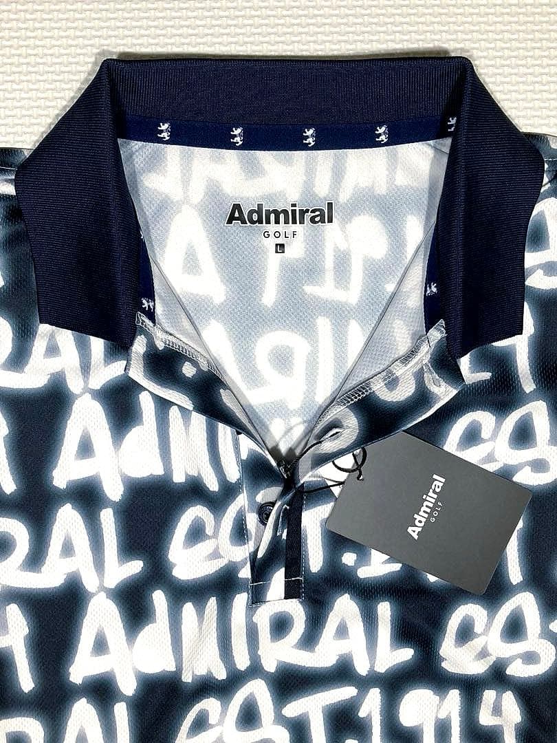 アドミラル スプレーロゴプリント ポロシャツ（NAVY／L）