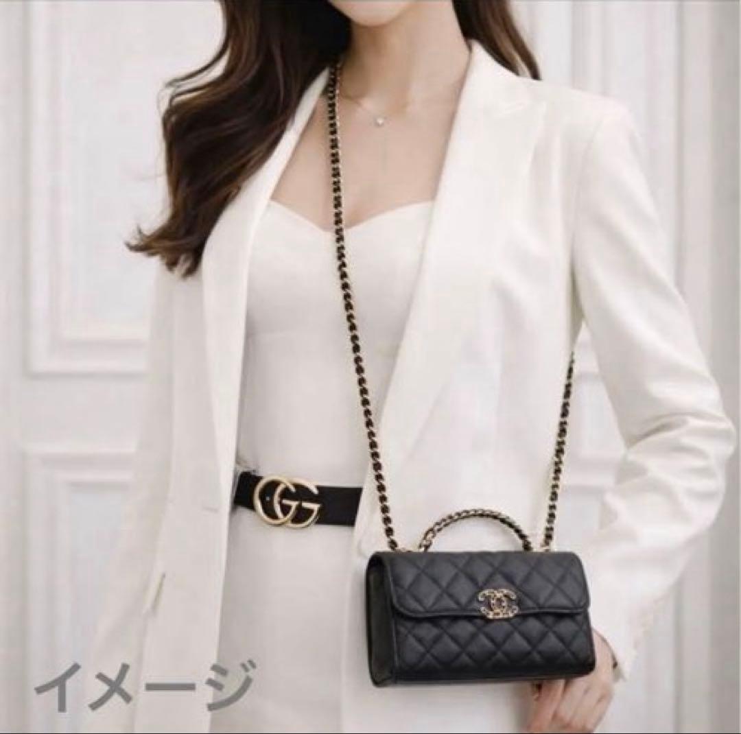 CHANEL シャネル チェーンショルダーバッグキャビアスキンレディース　ココ