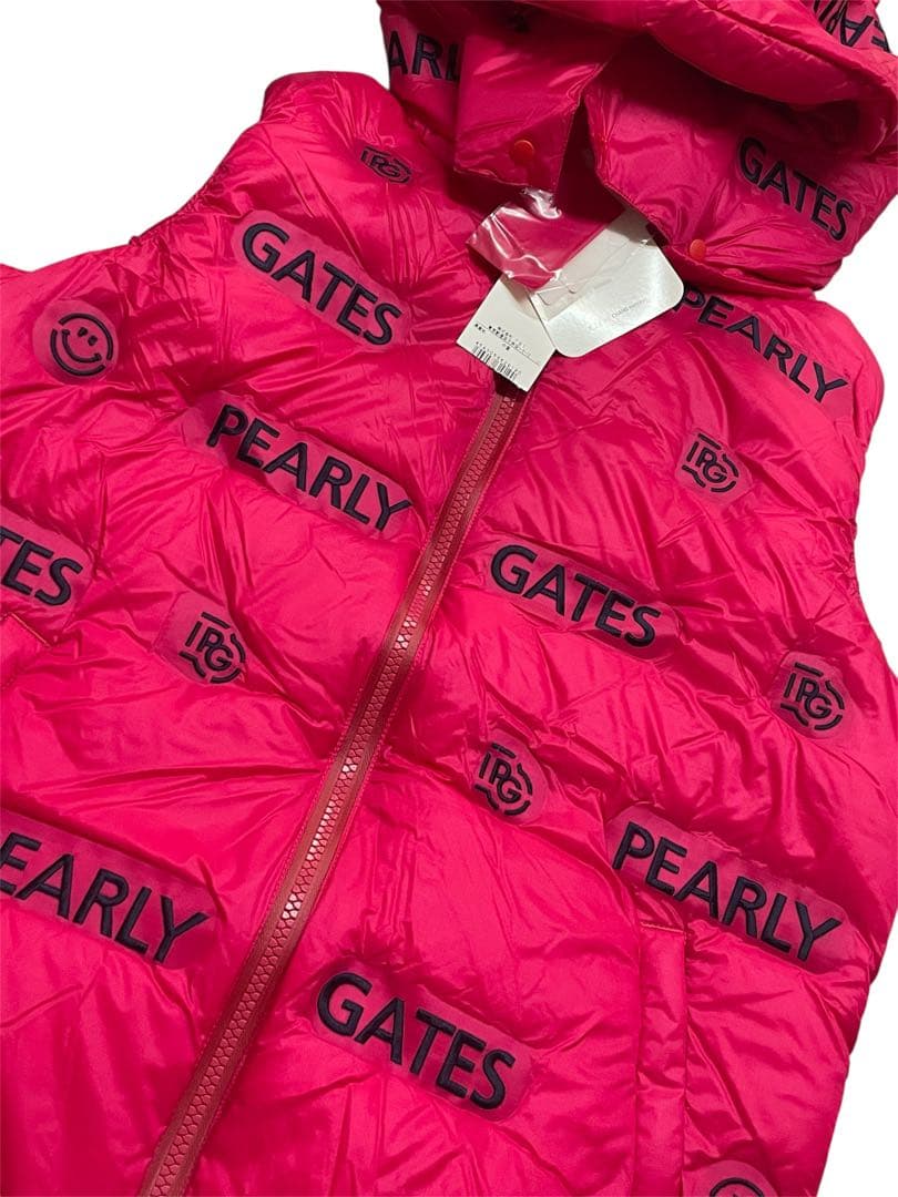GATES PEARLY フード付きダウンベスト ピンク