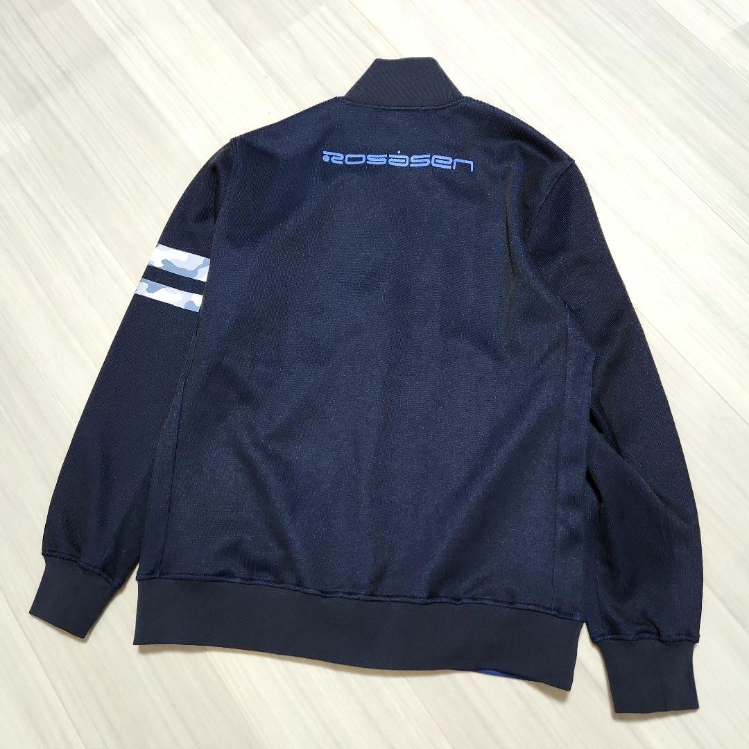 未使用美品☆Rosasen☆ゴルフクォーターゲージブルゾン春秋 L ネイビー