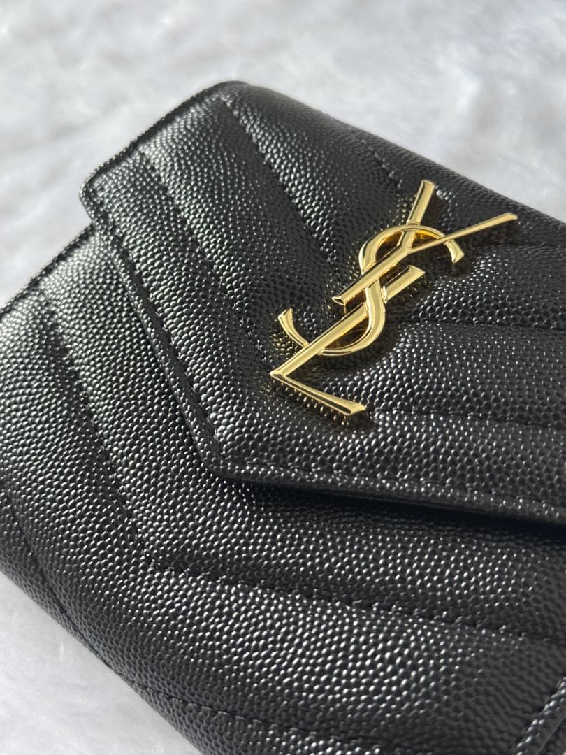 ノベルティ YSL ブラックレザー 二つ折り