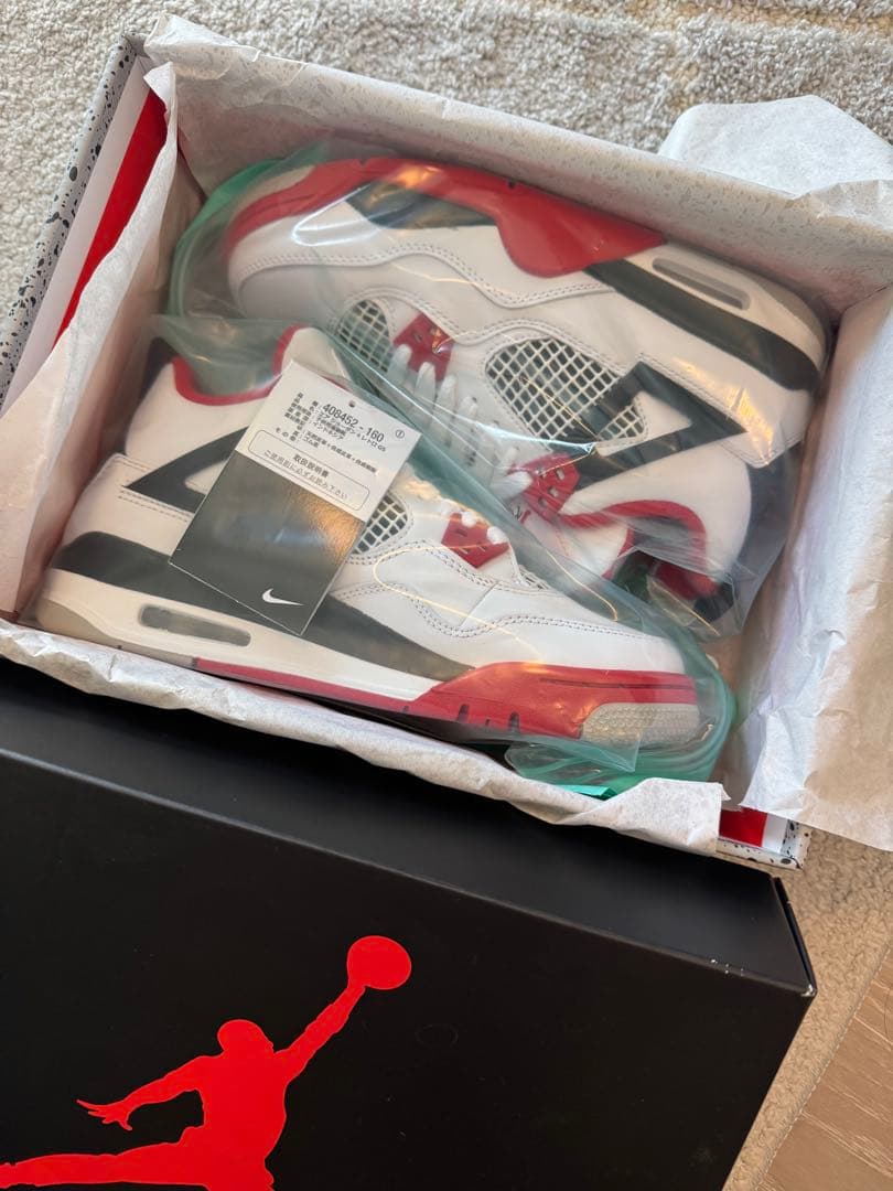 シューズ(男性用) AIR JORDAN 4 RETRO GS FIRE RED
