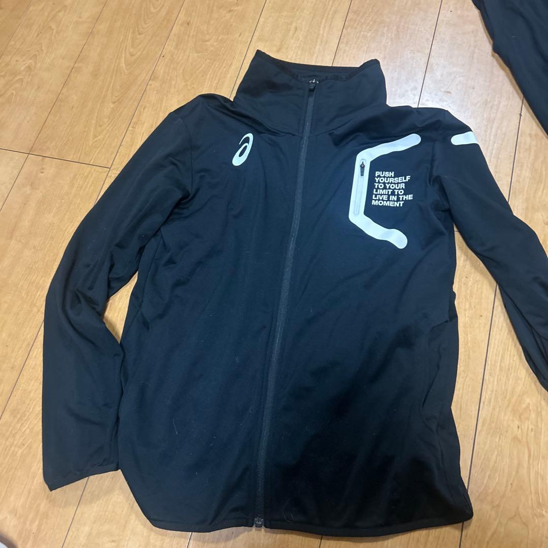ASICS ブラック ジャージ上下セット
