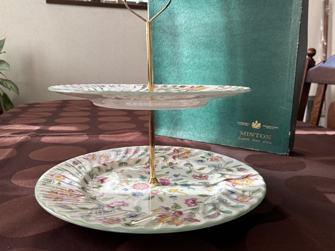 MINTON ハドンホール ケーキスタンド 2段 ミントン アフタヌーンティー