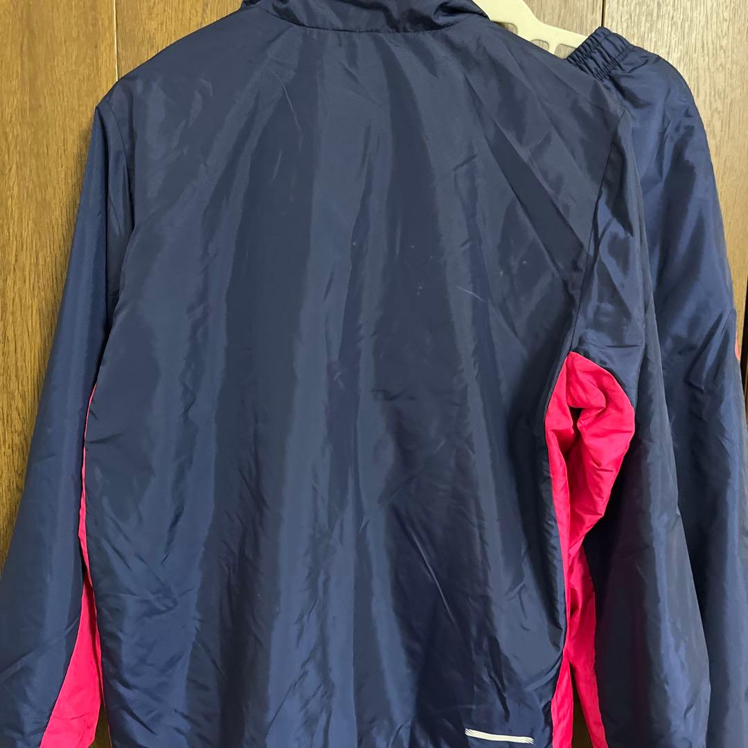 【美品】　着用一回　asics ウィンドブレーカー XL ネイビー/ピンク