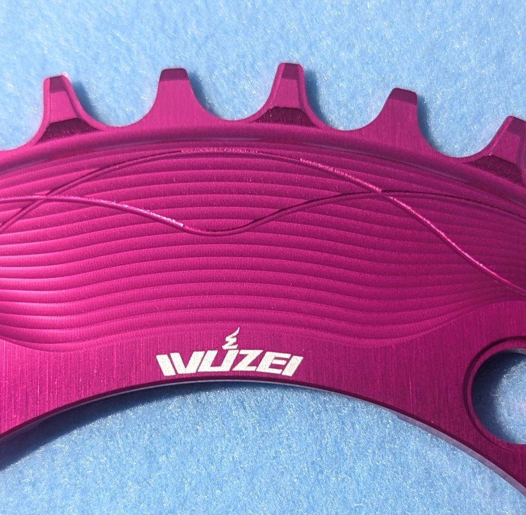 wuzei シマノ4アームクランク用 ナローワイドチェーンリング 40T ピンク