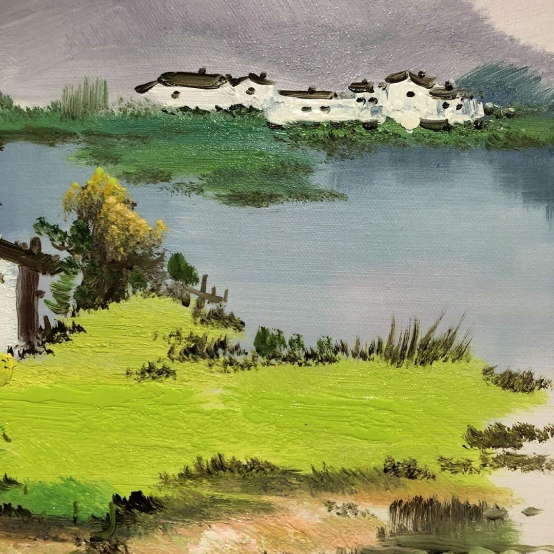手描き 油画 風景画 インテリア 絵画 約70×60cm