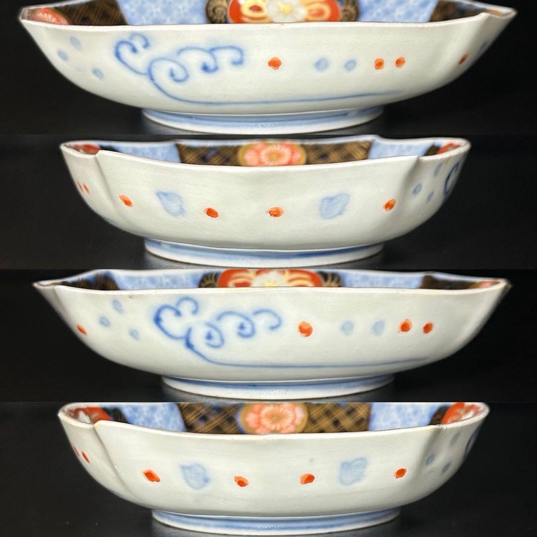 ★ 古伊万里 金彩 色絵 変形皿 5枚/食器！★管理200