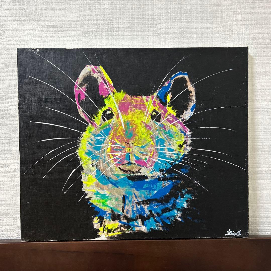 ネズミ　アクリル画　原画