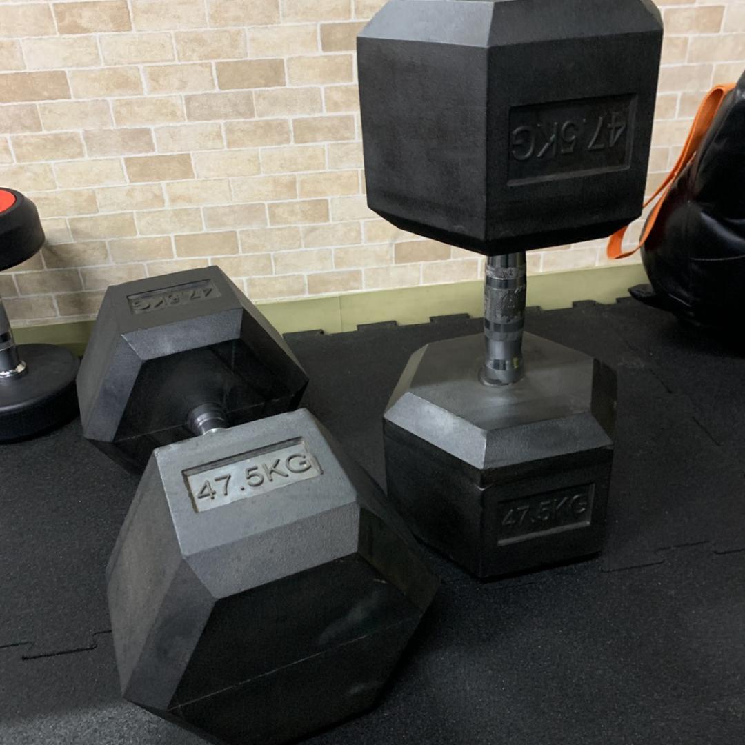 6000円割引　ラバーヘックスダンベル　47.5㎏　2個