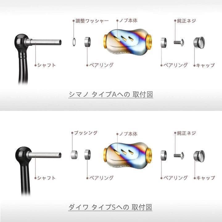 ゴメクサス　リールハンドルノブ　ブラック　シマノ・ダイワ用