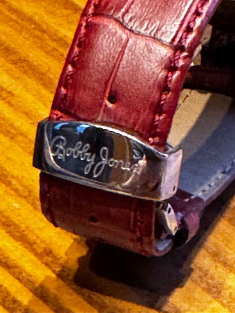 Bobby Jones スクエア型時計 レザー赤茶