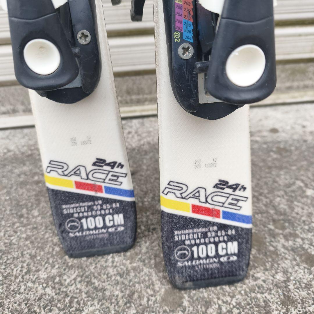 子供　ジュニア　SALOMON 24 HOURS スキー板 ホワイト　100cm