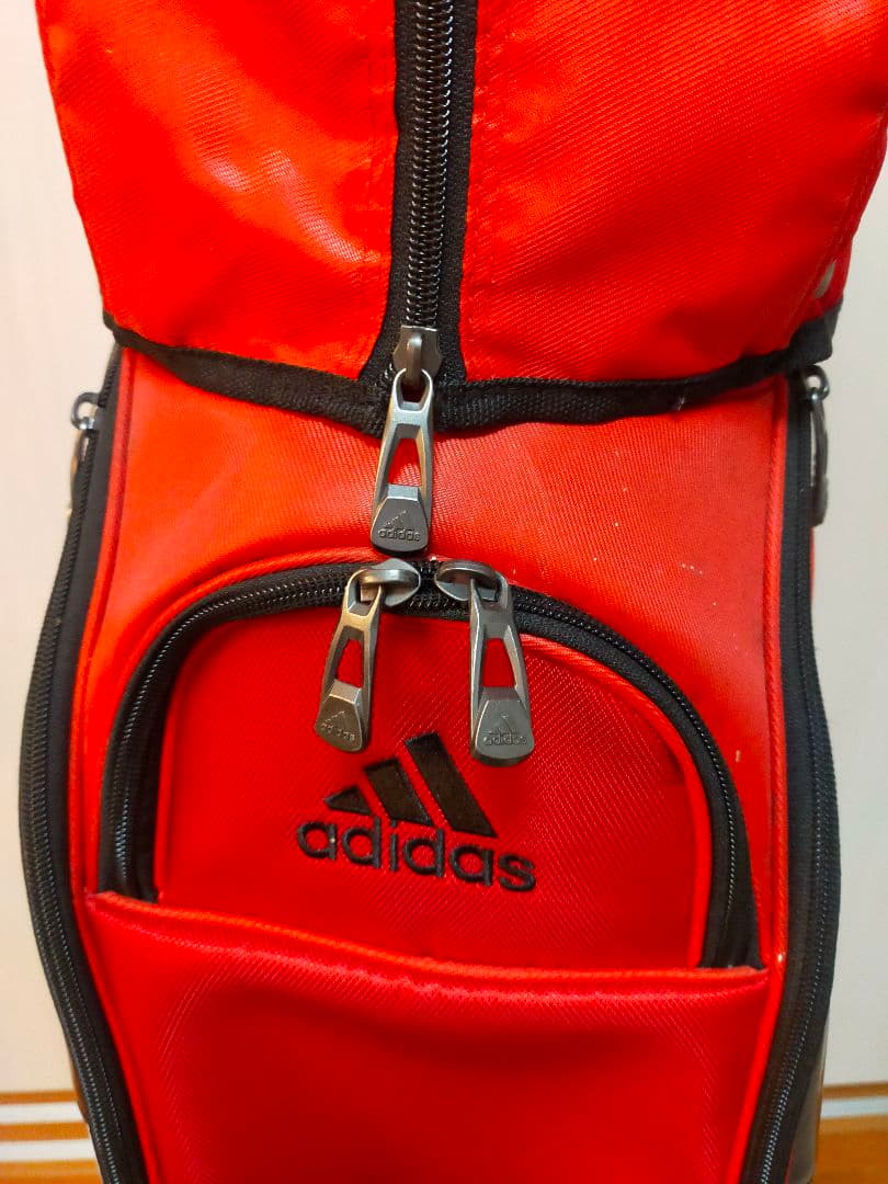 adidas ゴルフバッグ 赤 ストライプ アディダス