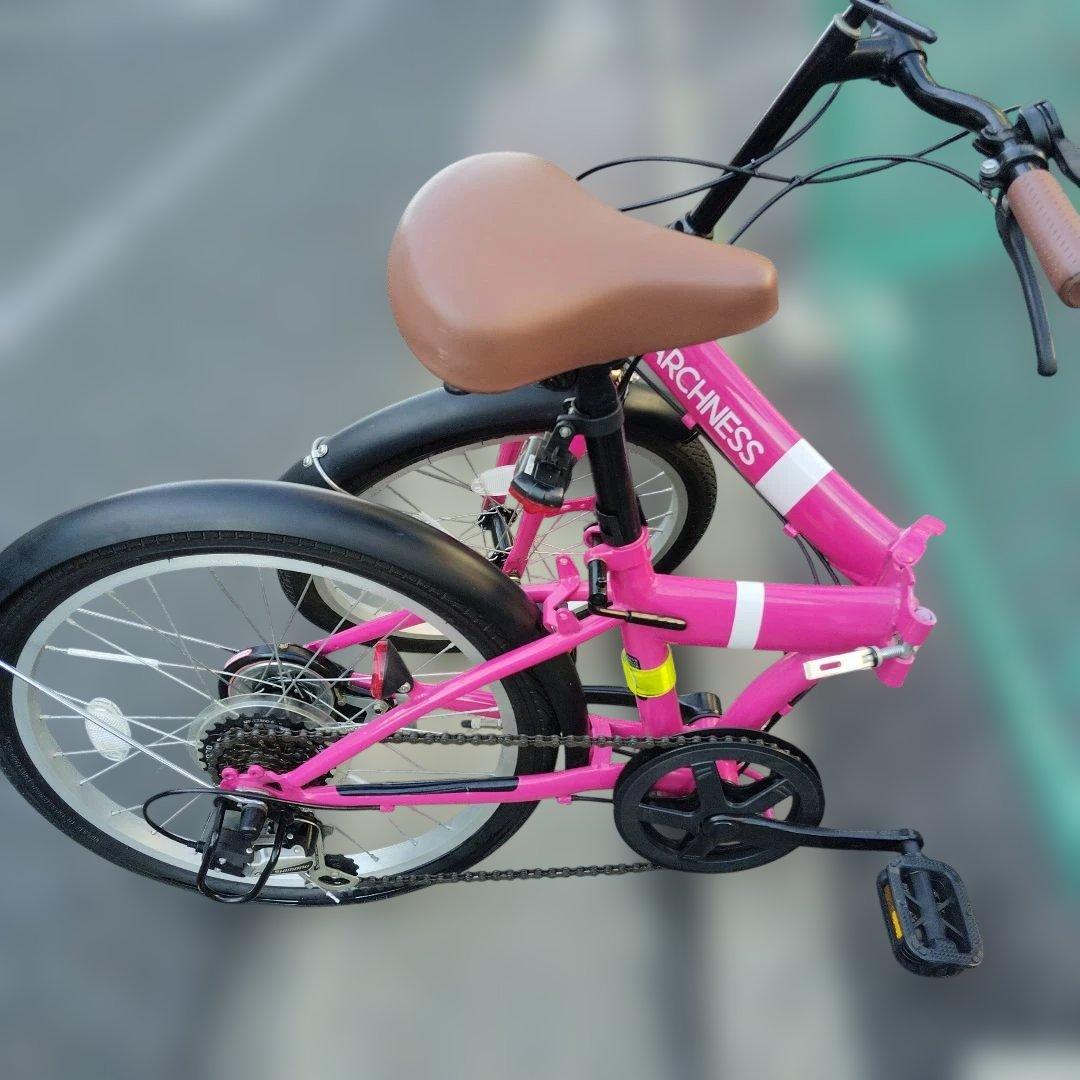 ARCHNESS 折りたたみ自転車 ピンク