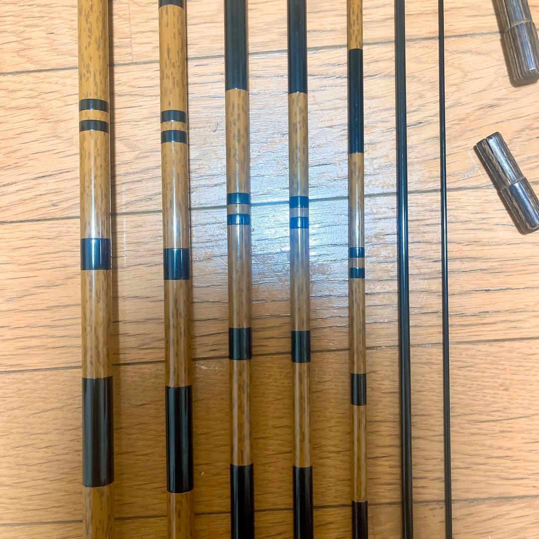 超希少 美品 シマノ 朱紋峰 嵐水 ニ十四 24尺 7本継 ヘラ竿 和竿
