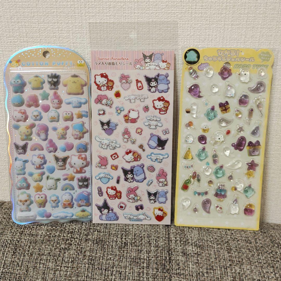 サンリオ　たまごっち　ちいかわ　シールまとめ　コットンパフィー　タイル　おはじき