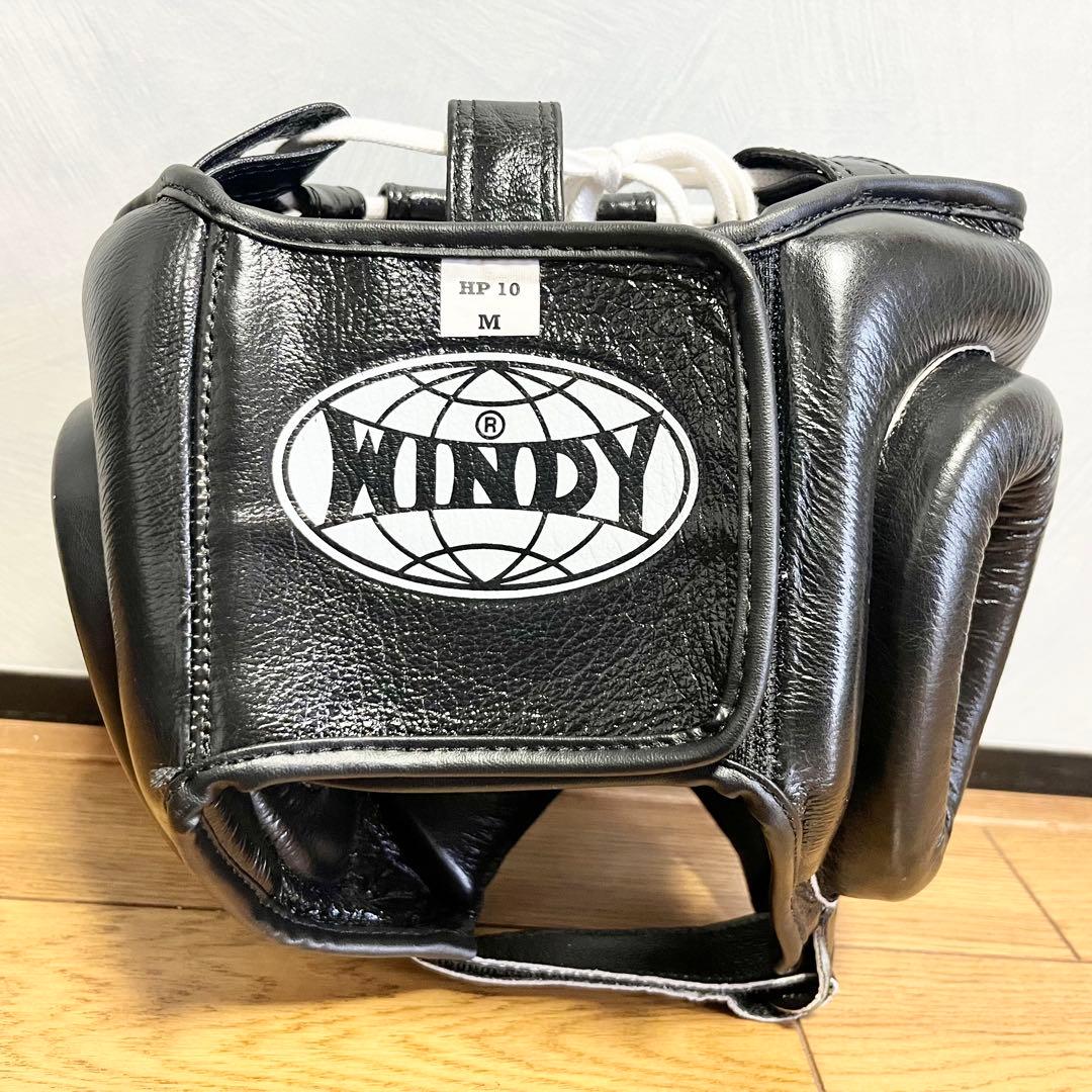 【美品】WINDY ヘッドギア　ヘッドガード　Mサイズ　ブラック　顎無しタイプ