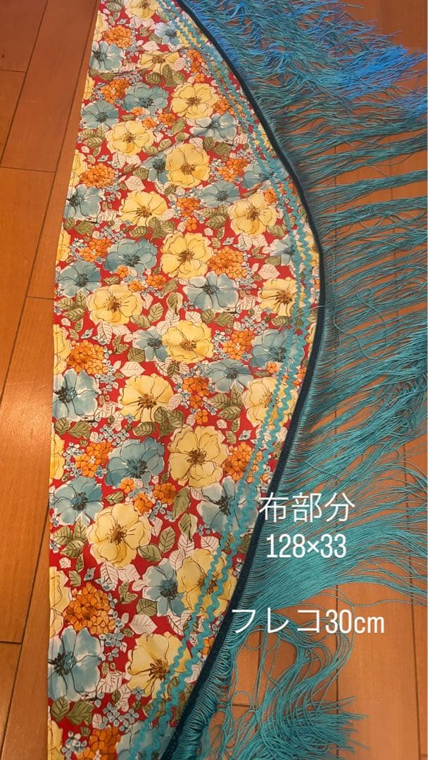 値下げ 新品☆春カラー☆水色　フラメンコ用花柄シージョ