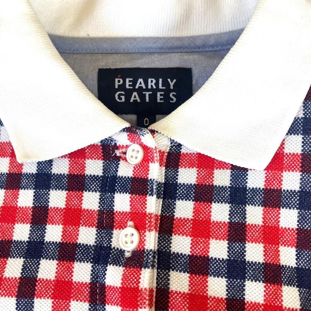 PEARLY GATES チェック柄ポロワンピース 0