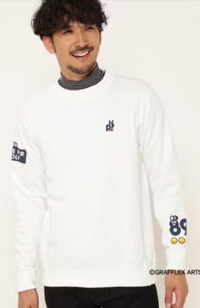 新品 正規品 パーリーゲイツ どうしちゃったPGスウェット 白 サイズ4 M