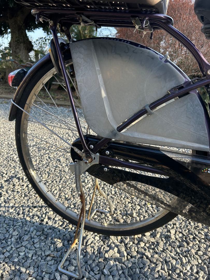 中古 自転車 激安 電動アシスト パナソニック 26インチ 内装3段 紫色