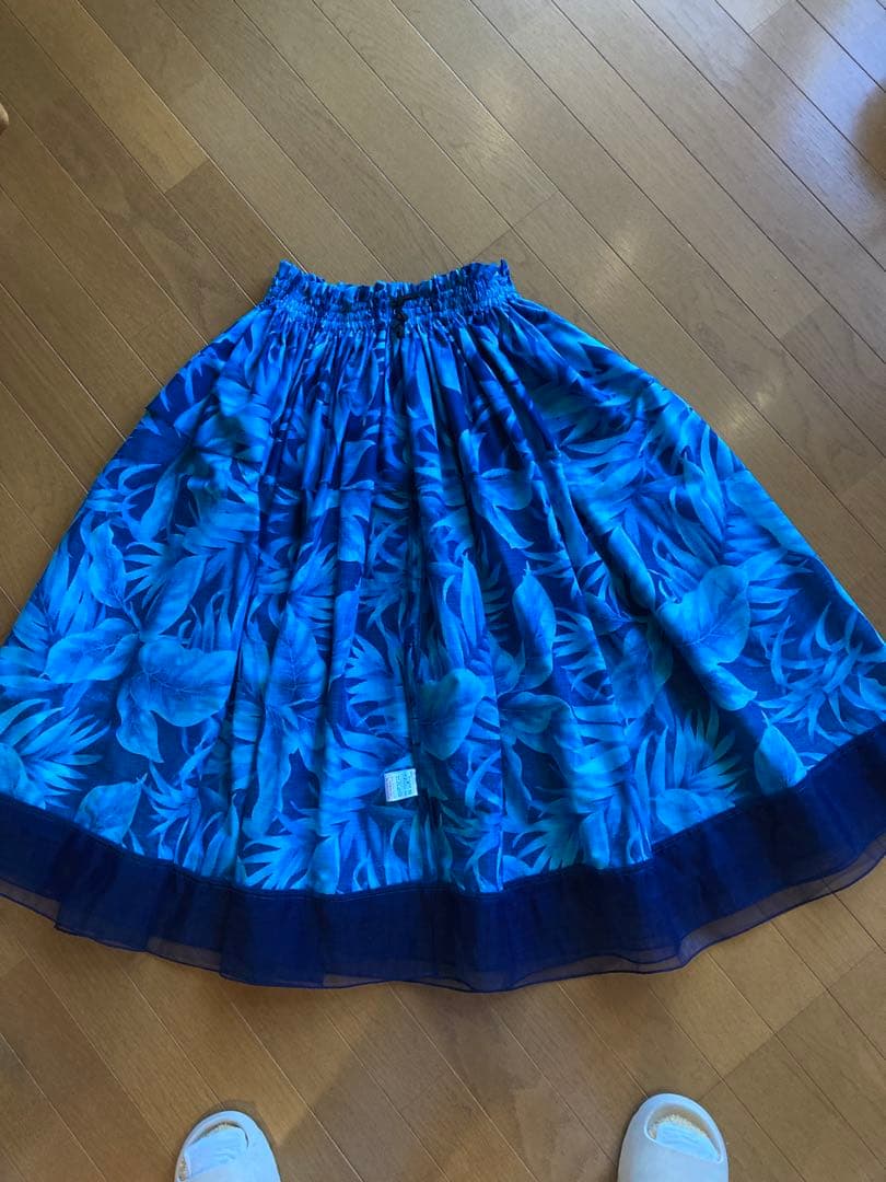 BLUEHEAVENお仕立てフラダンス伸縮ベルベットとパウスカートセットアップ